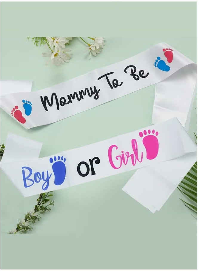VITION 2 Packs Boy or Girl and Mommy to Be Sash Baby Shower Decorations Gender Reveal Baby Gender Show Party Favors Pregnancy Announcement - Image 2