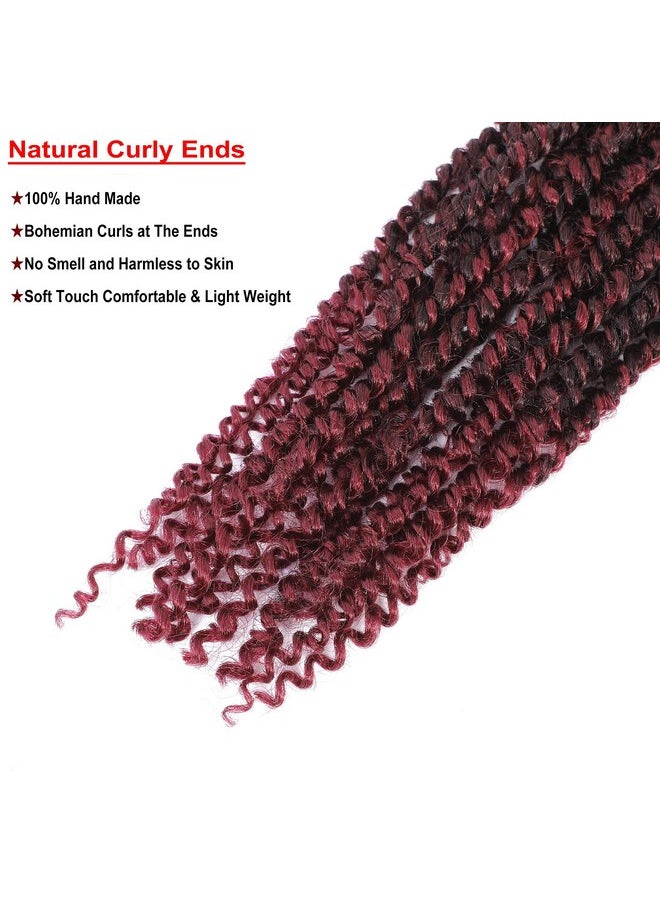 Flagship - 30 Inch Passion Twist Pretwisted Ombre Red Crochet Hair6Packs Bohemian Burgundy Long Passion Twists Braiding Hair Water Wave Pre Looped Passion Twists Braids For Black Women (Tbug30Inch6Packs) - Image 1
