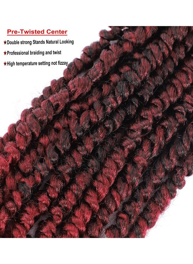 Flagship - 30 Inch Passion Twist Pretwisted Ombre Red Crochet Hair6Packs Bohemian Burgundy Long Passion Twists Braiding Hair Water Wave Pre Looped Passion Twists Braids For Black Women (Tbug30Inch6Packs) - Image 1