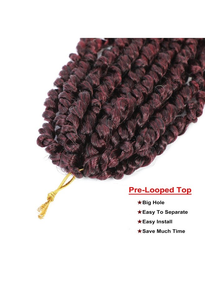 Flagship - 30 Inch Passion Twist Pretwisted Ombre Red Crochet Hair6Packs Bohemian Burgundy Long Passion Twists Braiding Hair Water Wave Pre Looped Passion Twists Braids For Black Women (Tbug30Inch6Packs) - Image 1