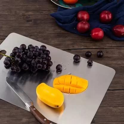HEYOL Grade Stainless Steel Chopping Board for Kitchen SS Cutting Board for Vegetables Fruits Meat at Home Comes with Warranty Highly Durable Food Safe 35 X 24 Cm - Image 2