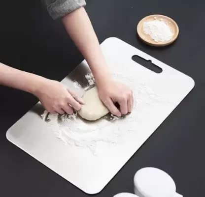 HEYOL Grade Stainless Steel Chopping Board for Kitchen SS Cutting Board for Vegetables Fruits Meat at Home Comes with Warranty Highly Durable Food Safe 35 X 24 Cm - Image 3