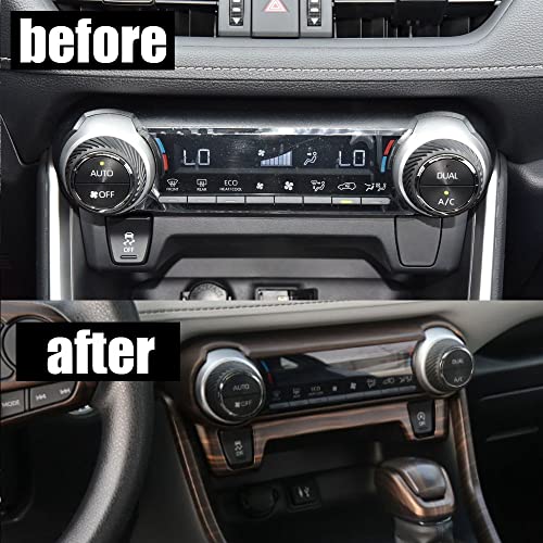 ERIDANUS Auto Accessories Fit for RAV4 2024 2023 2022 2021 2020 2019 Dashboard Ac Switch Panel Button Cover Frame Trim (Peach Wood Style) ABS 1 PC - Image 2