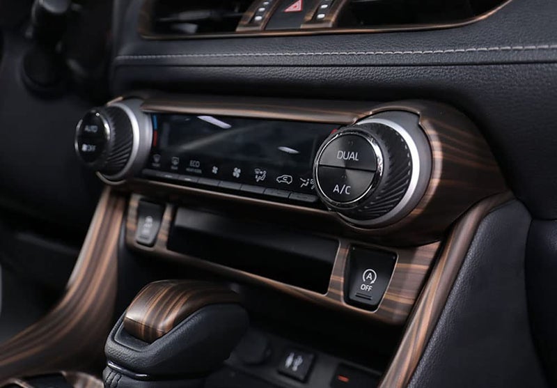 ERIDANUS Auto Accessories Fit for RAV4 2024 2023 2022 2021 2020 2019 Dashboard Ac Switch Panel Button Cover Frame Trim (Peach Wood Style) ABS 1 PC - Image 3