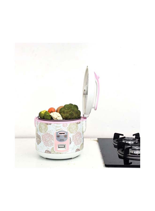 GEEPAS Electric Rice Cooker 500W - Non-Stick Inner Pot |Cook/Steam/Keep Warm | Make Rice & Steam Healthy Food & Vegetables 1.5 L 500 W GRC4334 / GRC4334N White/Pink/Yellow - Image 3