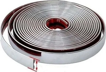 NKT GROUP Nokta 5 mm 3D Decorative Chrome Nickel Strip Lath Blinds Strip 15 Meters