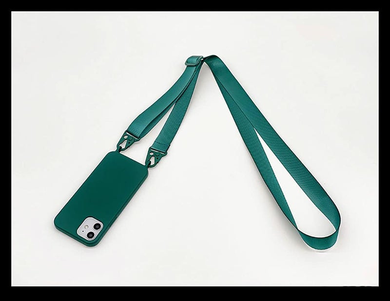 Compatible with iPhone 13 Mini,Crossbody Phone Case with Lanyard Cute Soft Silicone Case with Adjustable Shoulder Strap Shockproof Protector Compatible with Women Girls Black - Image 5