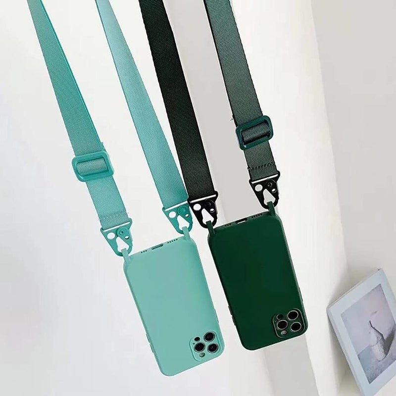 Compatible with iPhone 13 Mini,Crossbody Phone Case with Lanyard Cute Soft Silicone Case with Adjustable Shoulder Strap Shockproof Protector Compatible with Women Girls Black - Image 4