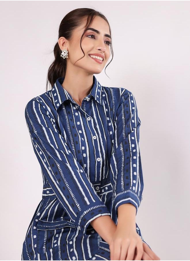 sanskrutihomes - Women Striped Printed Cotton Night suit by Styli - Image 1