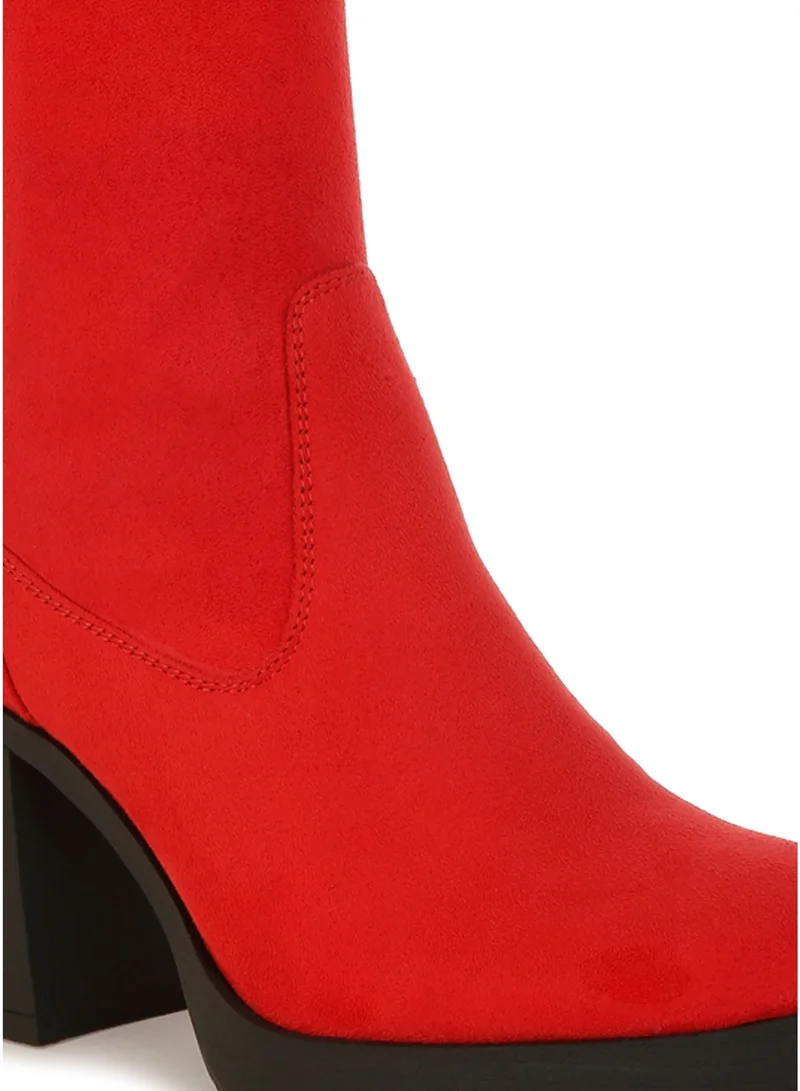 London Rag London Rag Women's Microfiber Sock Boots In Red