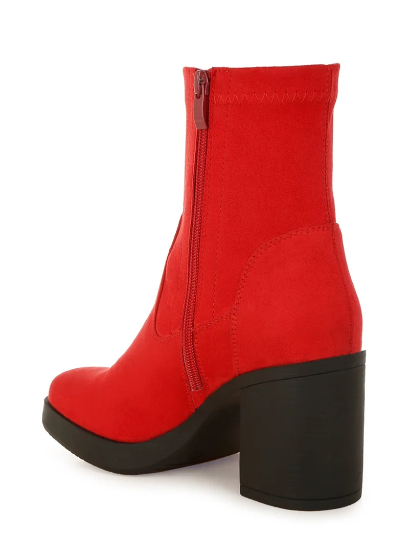 London Rag London Rag Women's Microfiber Sock Boots In Red