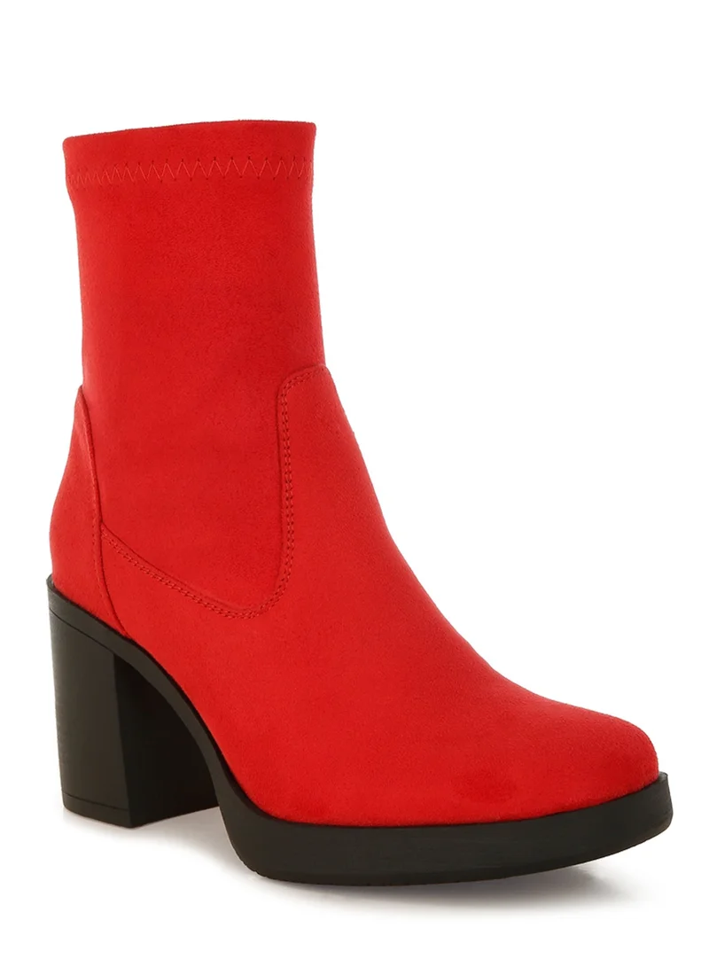London Rag London Rag Women's Microfiber Sock Boots In Red