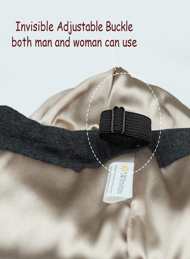 Winitas Slap Cap for Women 100 Silk Satin Night Hair Sleeping Adjustable Cotton Peach - Image 3