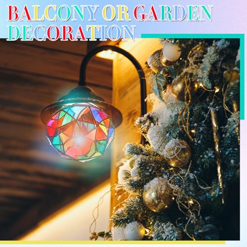 Baquler 2 Pcs Stained Glass LED Light Bulb E26 Base A60 Colorful Lightbulb 120V Flickering Lightbulb Bulbs for Christmas Xmas Home Balcony Garden Party Decoration(Diamond Shape, 6W) - Image 5