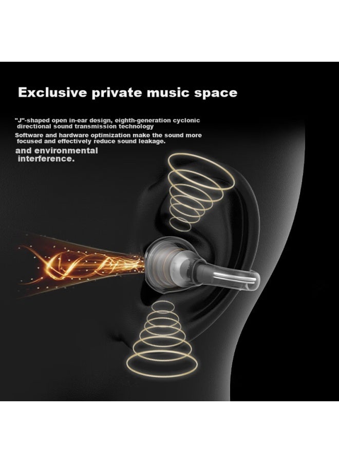 Bugani Fit B17 Clip-on Bluetooth Earphones Open Wireless Non-in-ear Ai Simultaneous Translation Noise Cancelling Running Sports Music Gaming E-sports Call Noise Reduction White - Image 2