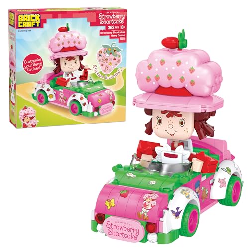 Brickcraft Strawberry Shortcake Berry Cruiser Christmas Building Kit Festive 362Piece Buildable Figure Car Block Set Classic Cartoon Collectible Holiday Xmas Toy Gift for Fans Ages 8 Families - Image 1
