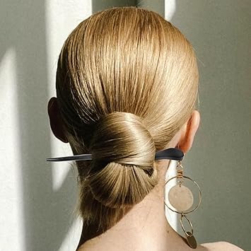 Hariendny 4 PCS Wooden Hair Sticks Pins Hair Clips Holder Bamboo Shape Elegant Women Daily Users Unisex 1 Count Pack of 4 4 Count Womens Hair Accessories - Image 3