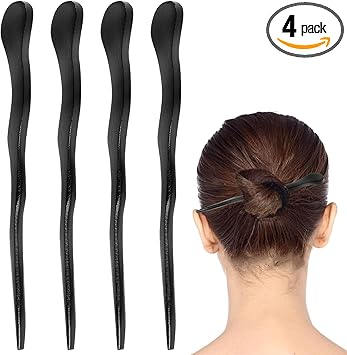 Hariendny 4 PCS Wooden Hair Sticks Pins Hair Clips Holder Bamboo Shape Elegant Women Daily Users Unisex 1 Count Pack of 4 4 Count Womens Hair Accessories - Image 1