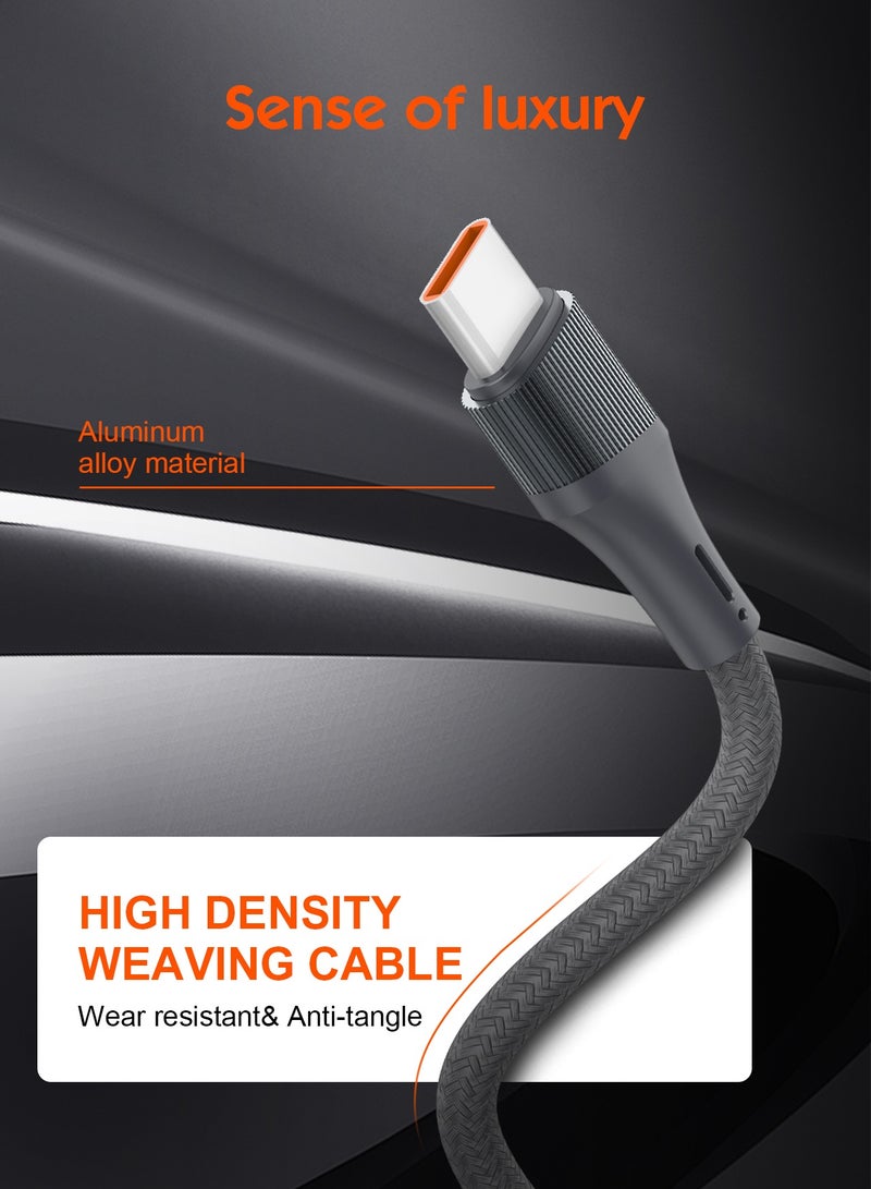 لدنيو كابل LDNIO  USB-C TO USB-C 100W بطول 2 متر كابل شحن فائق السرعة للبيانات، شحن ومزامنة متوافق مع الإصدارات السابقة 65 واط/45 واط/30 واط/20 واط-اسود - Image 3