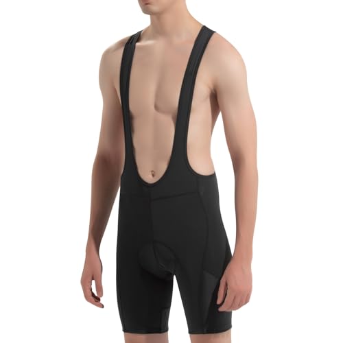 Santic شورتات دراجات سانيتيك للرجال مع حشوة 4D قابلة للتنفس للدراجات الهوائية باللون الأسود - Image 5