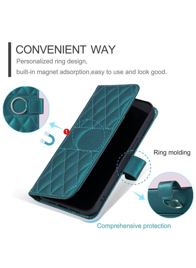 S-TOP Case For Realme 13+ 5G Global Ring Buckle Rhombic Leather Phone Case - Image 5