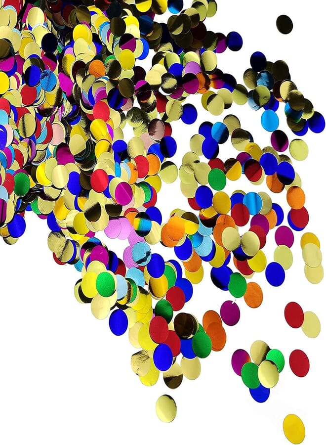 Secret Multicolor Sparkling Round Dot Confetti 100 Grams Vintage Metallic Glitter Foil Circle Confetti for Party Table Scatter Wedding Festival DIY Decoration