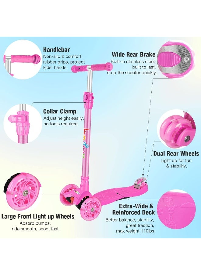 BELEEV A2 Scooters for Kids 3 Wheel Kick Scooter for Toddlers Girls Boys - Image 2