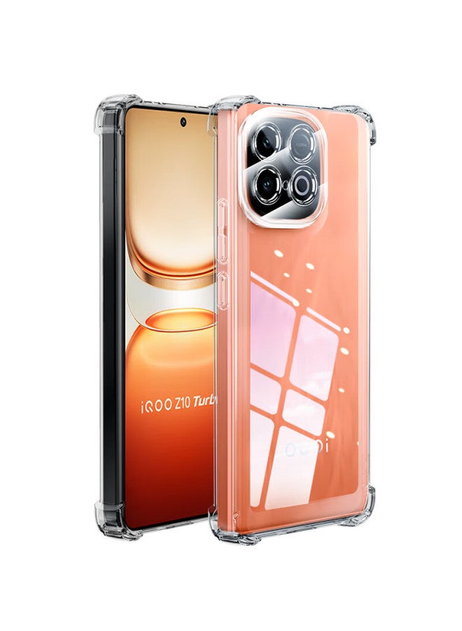 Freeson Transparent Phone Case With Full Protection For Vivo Iqoo Z10 Turbo, Anti-Drop, Clear Soft Cover With Lens Protection, Corner Airbag Anti-Collision Design And Finger Ring Stand - Image 3