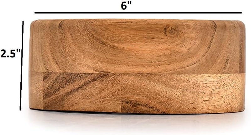 BHAVATU Salad Bowl Acacia Wood for Serving Fruit Bowls Handmade Durable and Stylish Natural and Perfect for Gifting 6 x 6 x 25 - Image 5