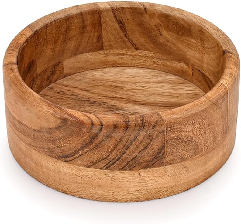 BHAVATU Salad Bowl Acacia Wood for Serving Fruit Bowls Handmade Durable and Stylish Natural and Perfect for Gifting 6 x 6 x 25 - Image 1