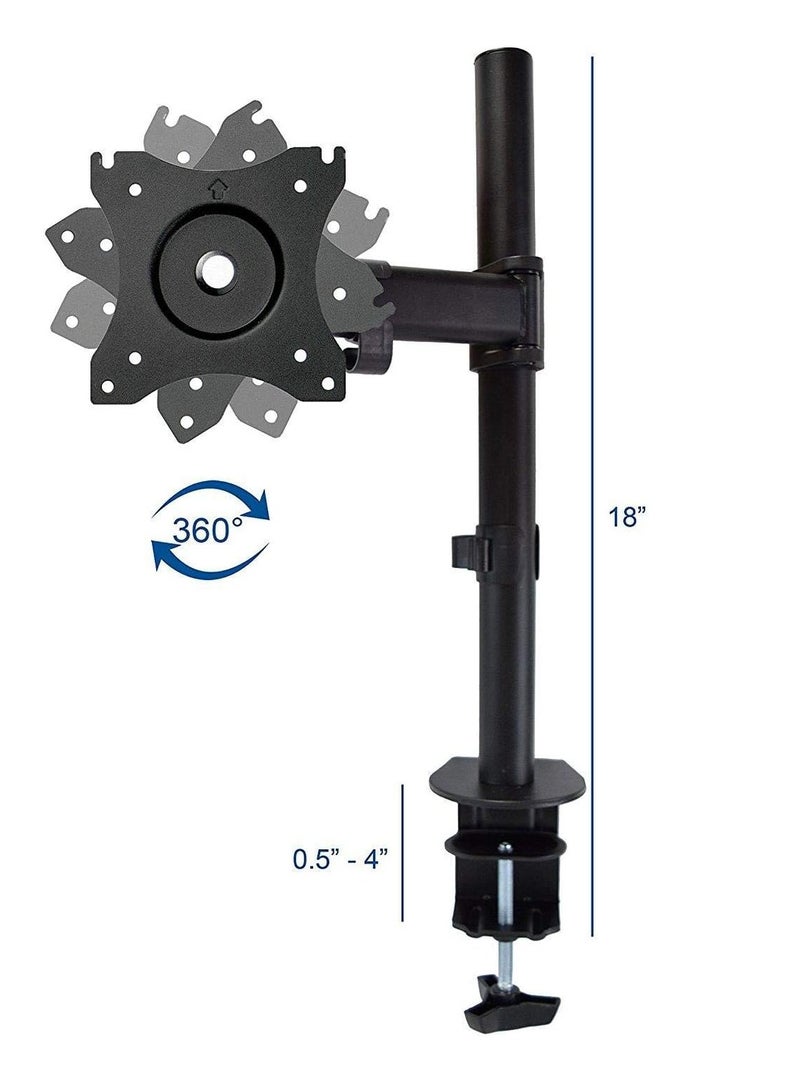 Star Single Desk Monitor Stand with Clamp for LCD LED Computer Displays 13 to 27 Inch-Heavy Duty Lift Articulating Arm Mount Fits VESA 75 and 100, 17.6lbs Capacity - Image 4