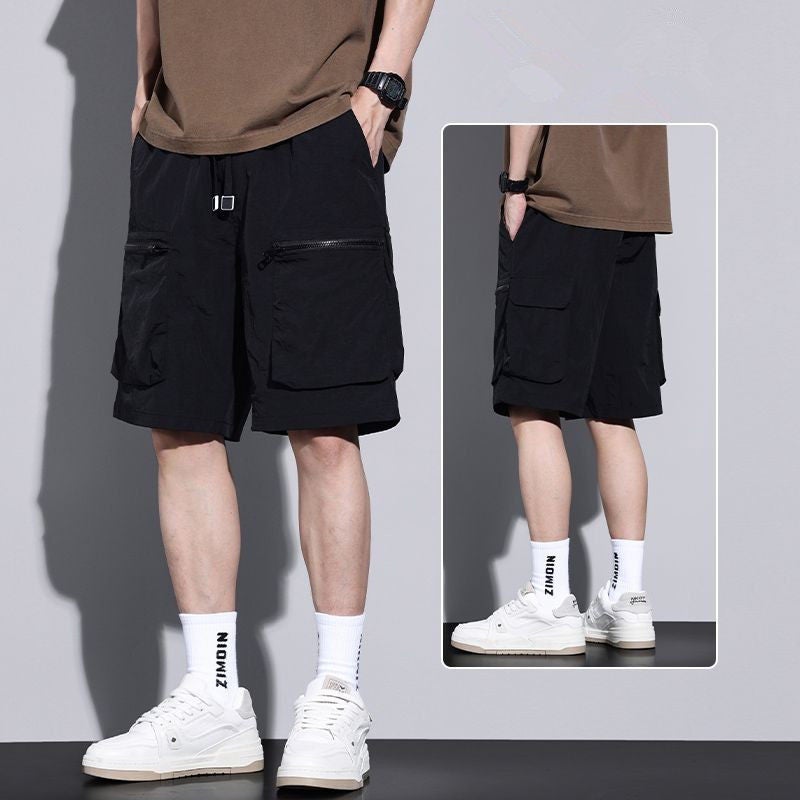 Extra large size 150kg large pocket workwear shorts men's fashion brand summer thin loose straight casual five-minute pants - Image 1
