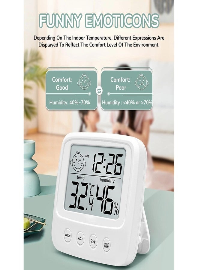 Yoidesu Digital Alarm Clock, Large Color Display Digital Desk Clock with Indoor Temperature and Humidity, High Accuracy Atomic Clock Humidity Meter Thermometer with Nightlight - Image 3