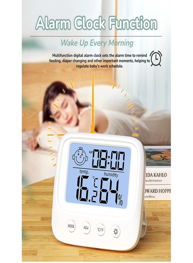 Yoidesu Digital Alarm Clock, Large Color Display Digital Desk Clock with Indoor Temperature and Humidity, High Accuracy Atomic Clock Humidity Meter Thermometer with Nightlight - Image 5