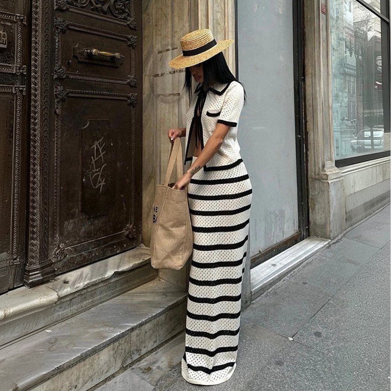 Knitted Beach Dress Bikini Cover Up Sun Protection Set Women - Image 4