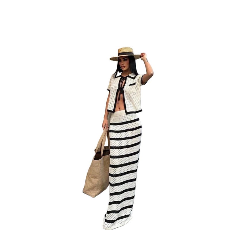 Knitted Beach Dress Bikini Cover Up Sun Protection Set Women - Image 5