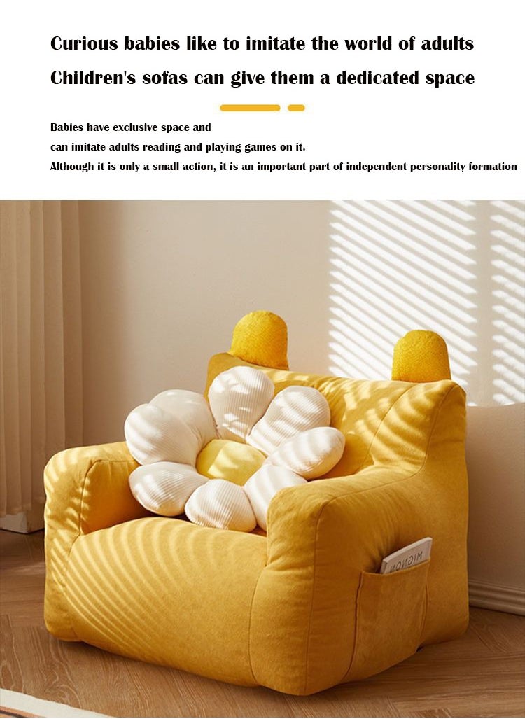 Arabest - Lazy Sofa Chair, Sofa Lounger, Lazy Lounger High Back Sofa Chair for Adults and Children, Cute Cartoon Style (Beige) - Image 1
