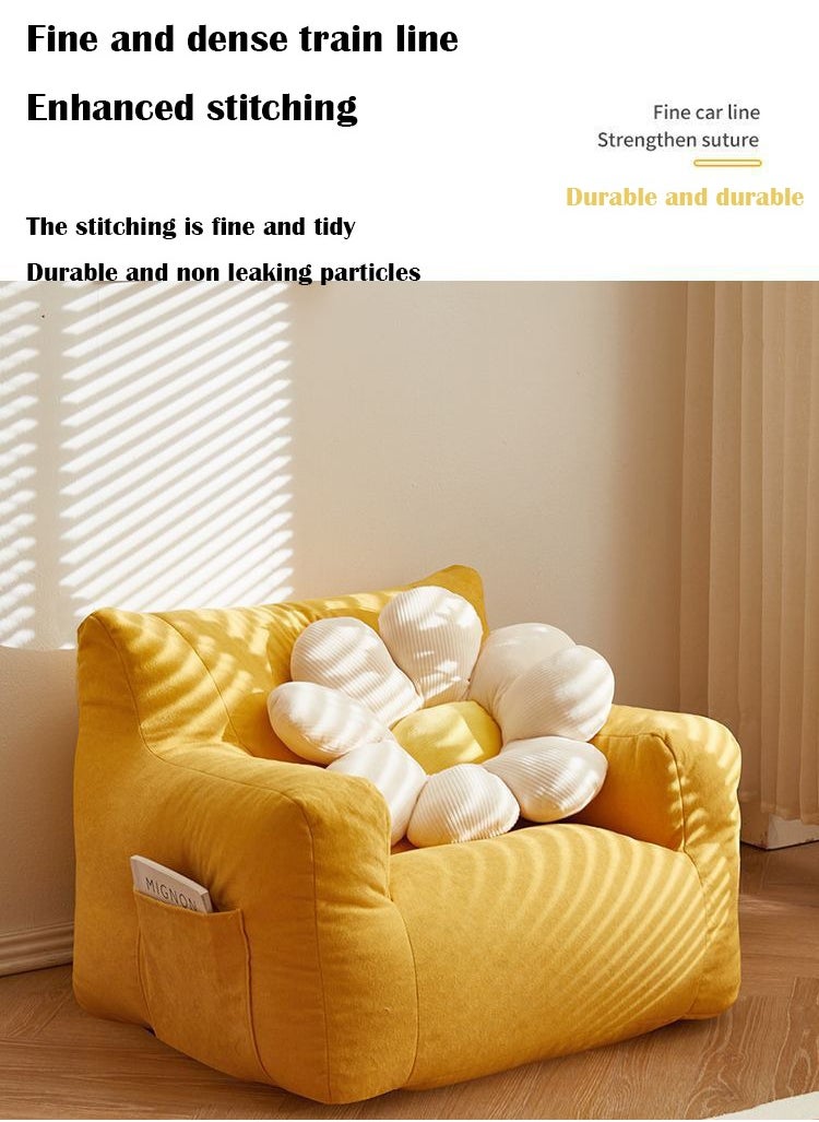 Arabest - Lazy Sofa Chair, Sofa Lounger, Lazy Lounger High Back Sofa Chair for Adults and Children, Cute Cartoon Style (Beige) - Image 1