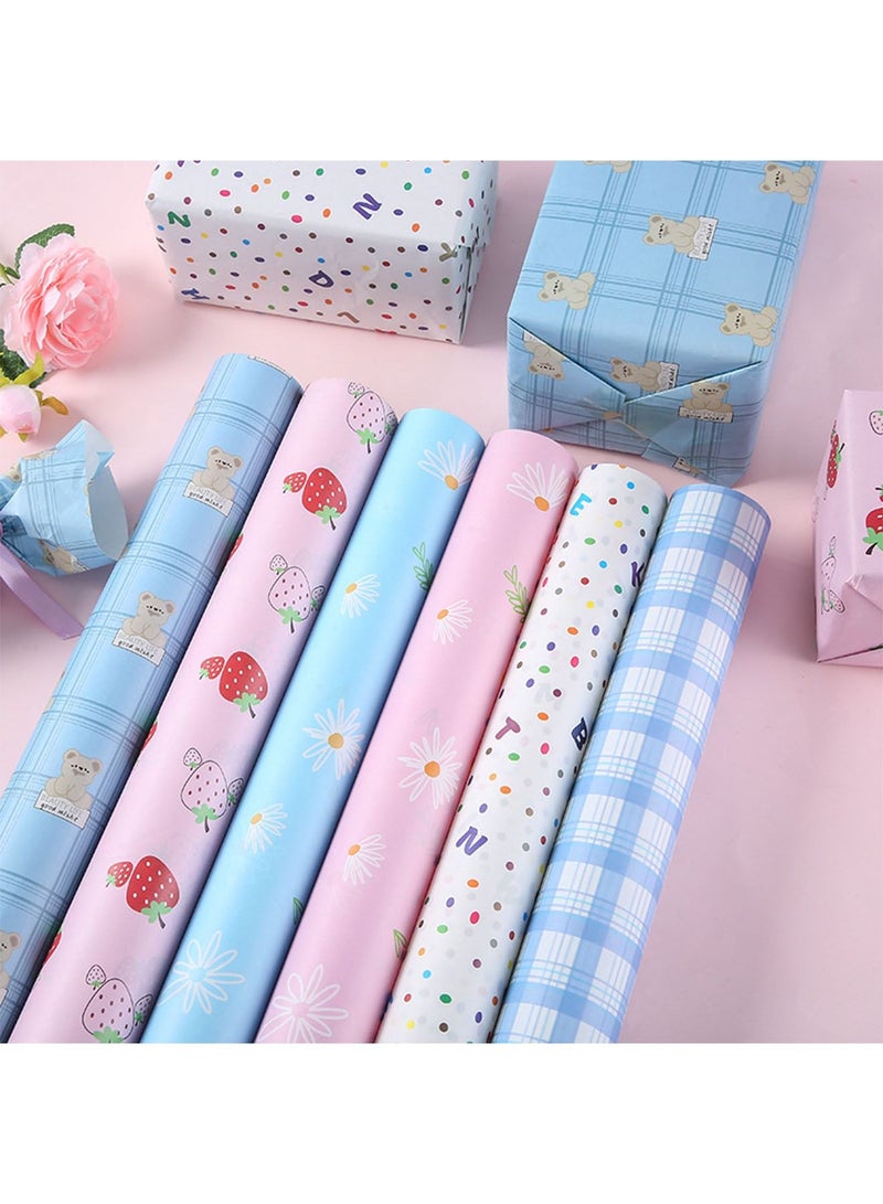 Generic 6 Sheets Gift Wrapping Paper Set Box Wrap for Her Him Women Men Gifts Wrapping Best Gifft  - Image 1