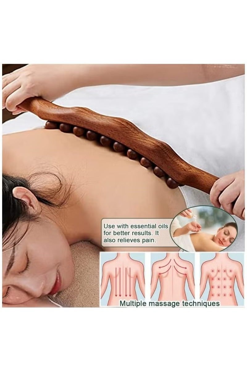 2PCS Wooden Scalp Massager with Handle, Massage Brush, Sandalwood Scalp Massager - Image 3