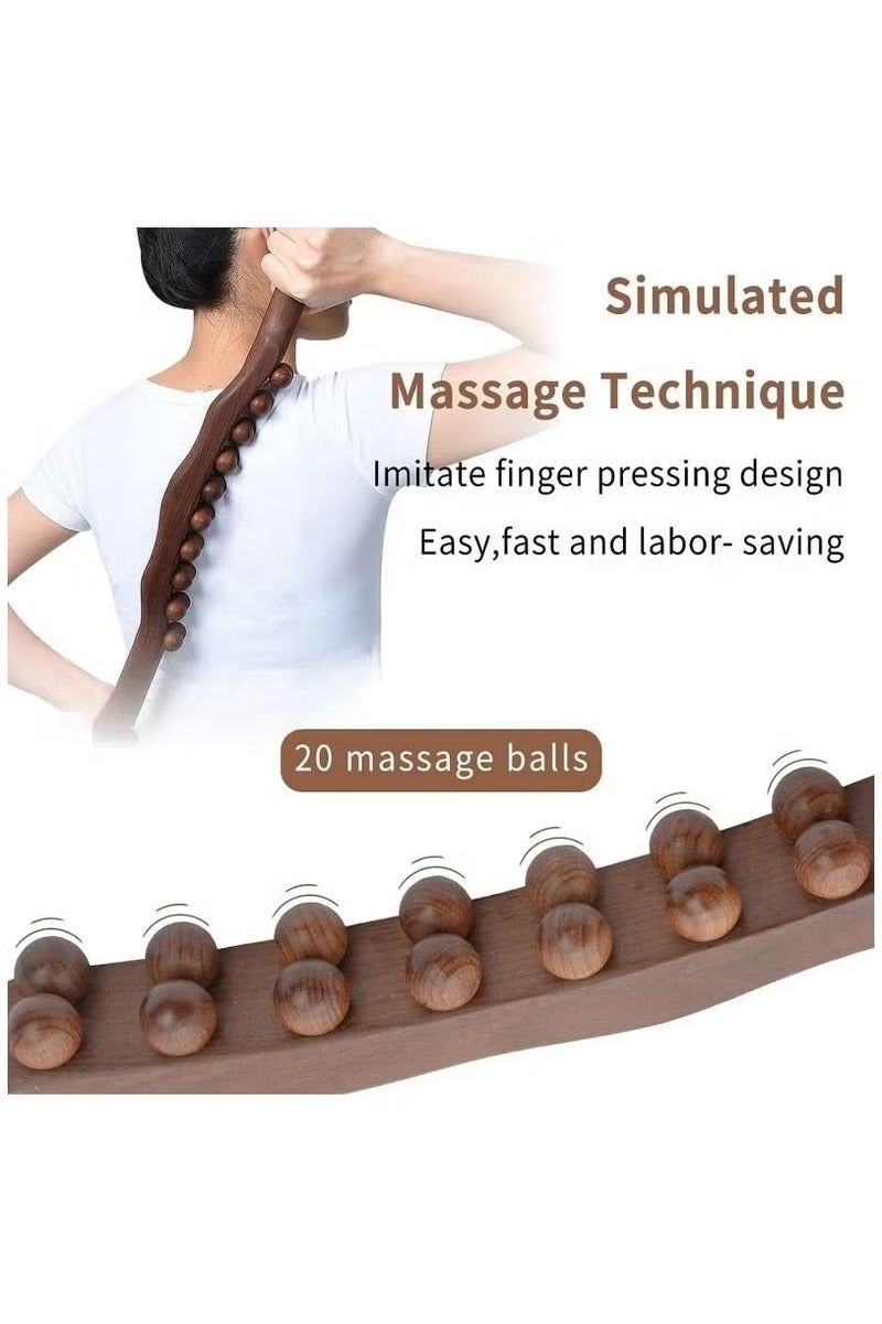 2PCS Wooden Scalp Massager with Handle, Massage Brush, Sandalwood Scalp Massager - Image 2