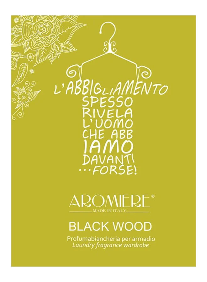 Aromiere Black Wood Laundry Fragrance Wardrobe Pouch 9 g Size Made in Italy