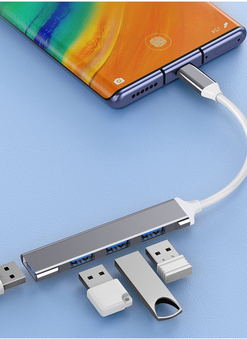 KASTWAVE - USB 3.0 Hub, Splitter Mini C Hub Extensions, Ultra-Slim Data for MacBook Pro/Air 2023, iMac, Surface Pro, XPS, PS5, PC, USB Flash Drive,Mobile HDD (Grey C) - Image 1