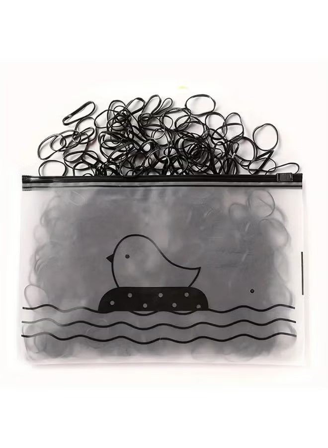 YJ 1000 Pcs Black Rubber Hair Bands for Girl Women Kids Baby, Soft Elastic Bands for Pets Braids Ponytail Wedding Hairstyle and More, with Bag - Image 4