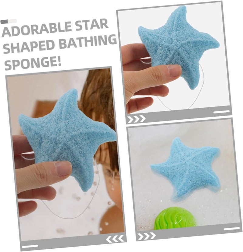 Uonlytech 2 Pcs Bath Sponges with Konjac Fiber, Exfoliating Shower Scrubbers, Blue and Black, Gentle Body Wash Accessories for Bathing - Image 3