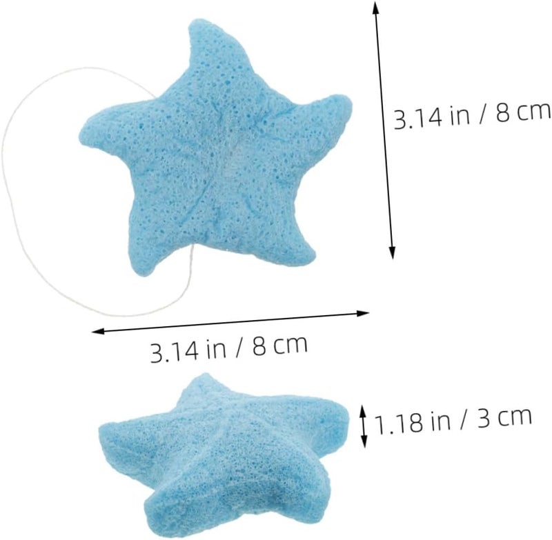 Uonlytech 2 Pcs Bath Sponges with Konjac Fiber, Exfoliating Shower Scrubbers, Blue and Black, Gentle Body Wash Accessories for Bathing - Image 2