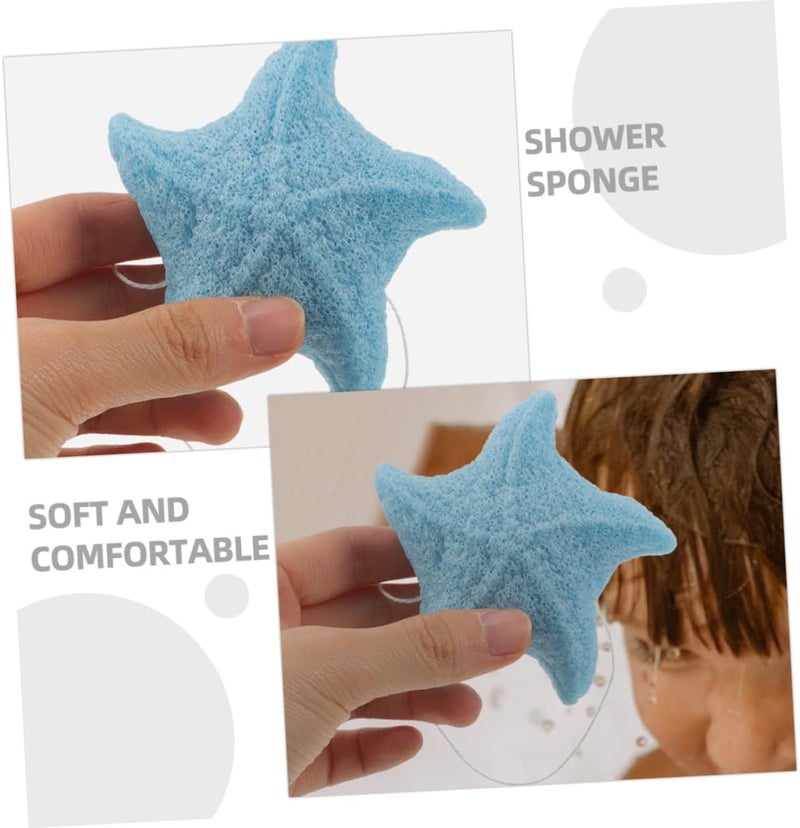 Uonlytech 2 Pcs Bath Sponges with Konjac Fiber, Exfoliating Shower Scrubbers, Blue and Black, Gentle Body Wash Accessories for Bathing - Image 5