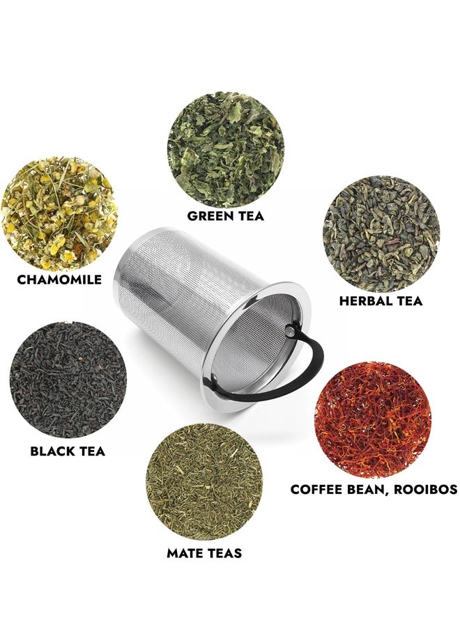 هومستر مرشح القهوة القابل لإعادة الاستخدام من الفولاذ المقاوم للصدأ مع الغطاء ، مصفاة صانعة القهوة الورقية ، سلة الشبكة للشاي الفضيح والقهوة الأرضية ، غطاء الكوستر ، مقبض طويل للكوب ، كوب وعاء الشاي - Image 5