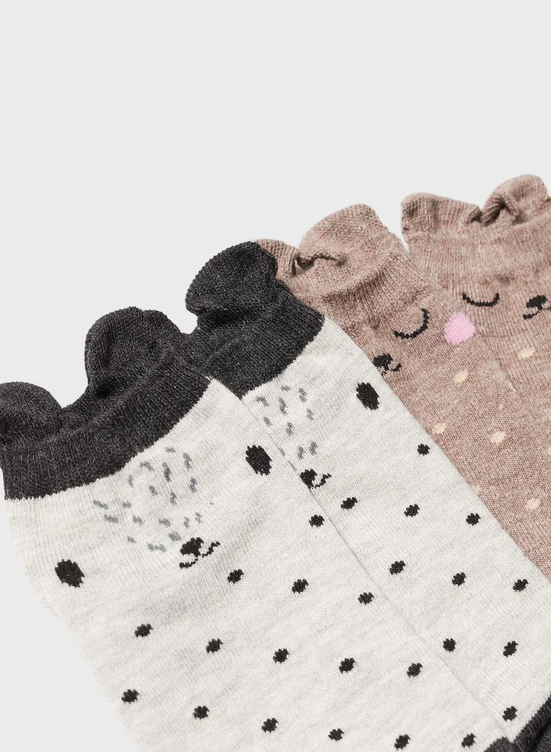 MANGO Kids 2 Pack Assorted Ankle Socks