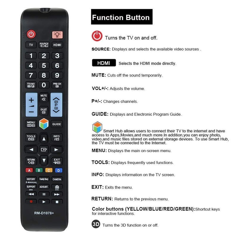 VTINVAN for Samsung TV Remote Replacement for Smart TV with Voice Control - Compatible with Samsung TV 2015-2024 Models - Voice Command (Replacement for OEM) - Image 2
